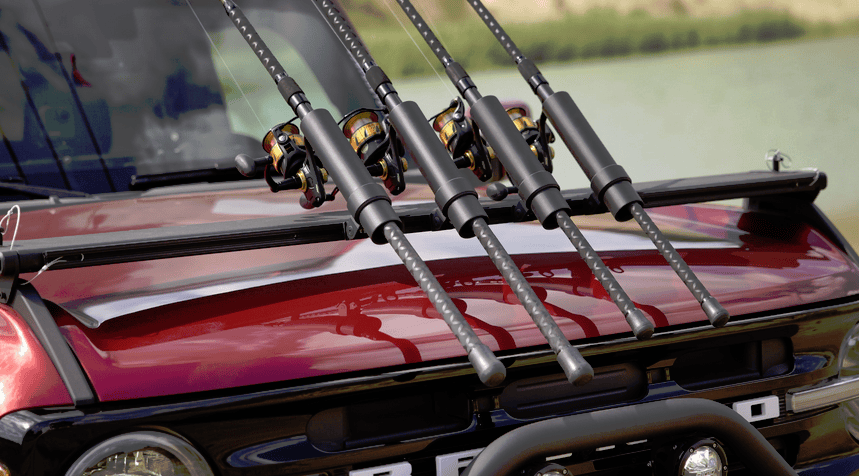 Fishing pole holder upgrade in the Jeep 