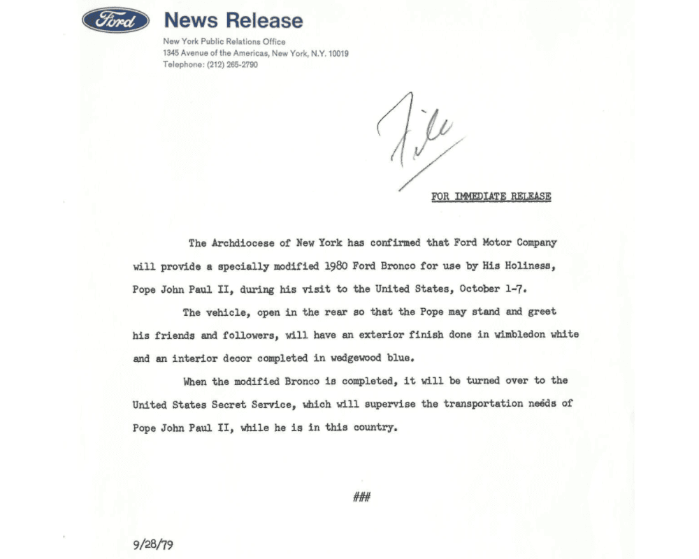 1979 custom Pope Ford Bronco Press Release.png