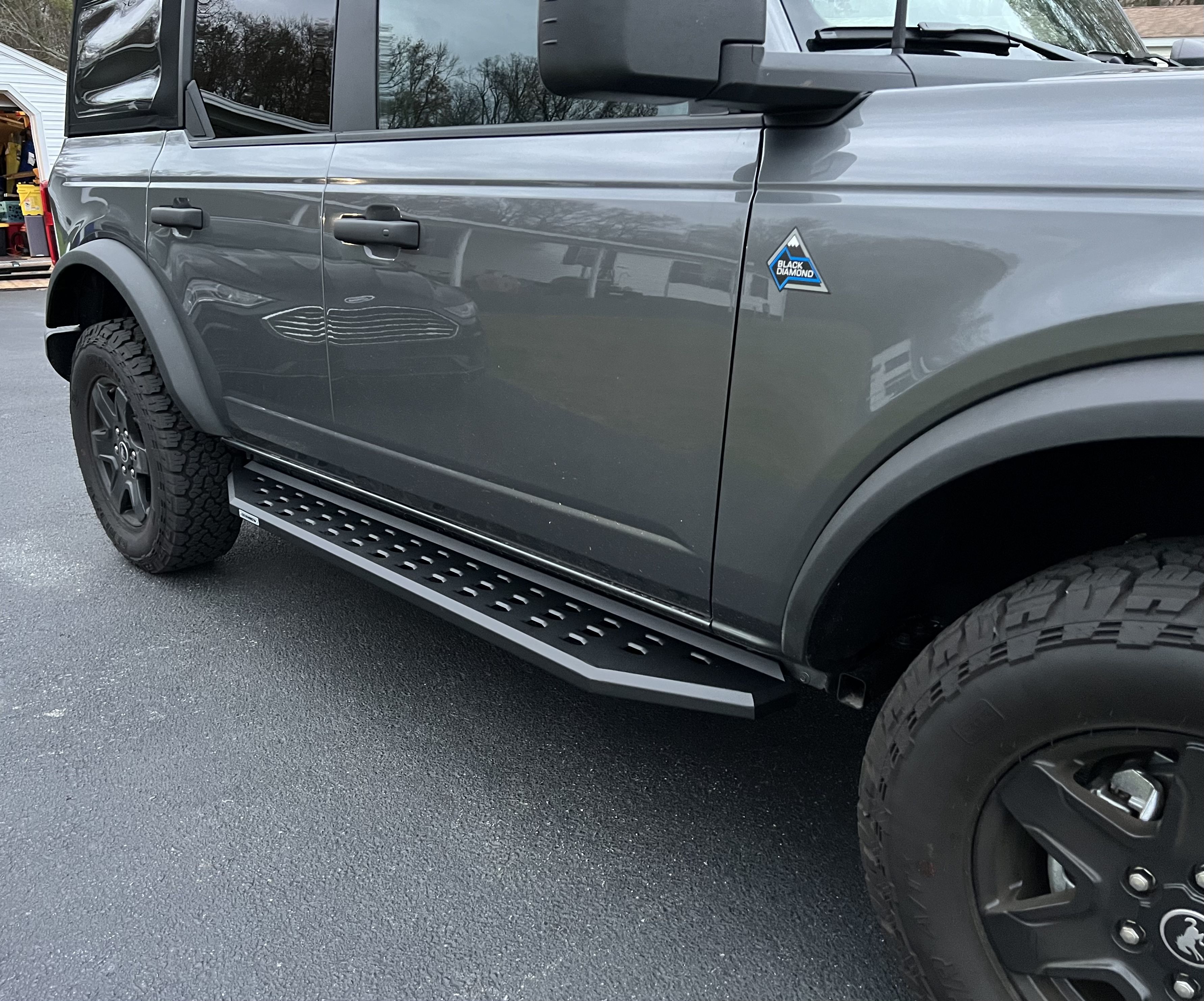Go Rhino RB20 running boards installed Bronco Nation