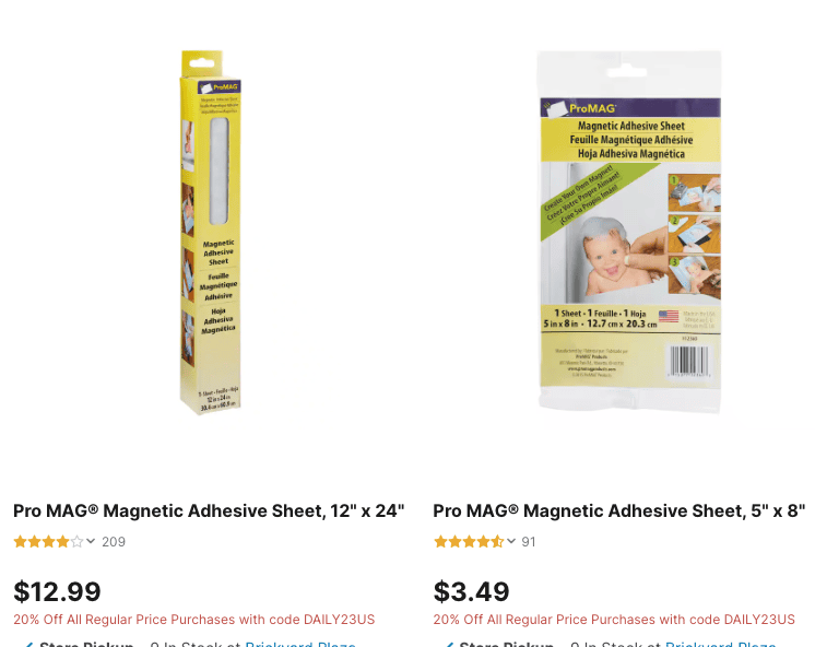 ProMag Magnetic Sheet - 5 x 8, Adhesive, Sheet