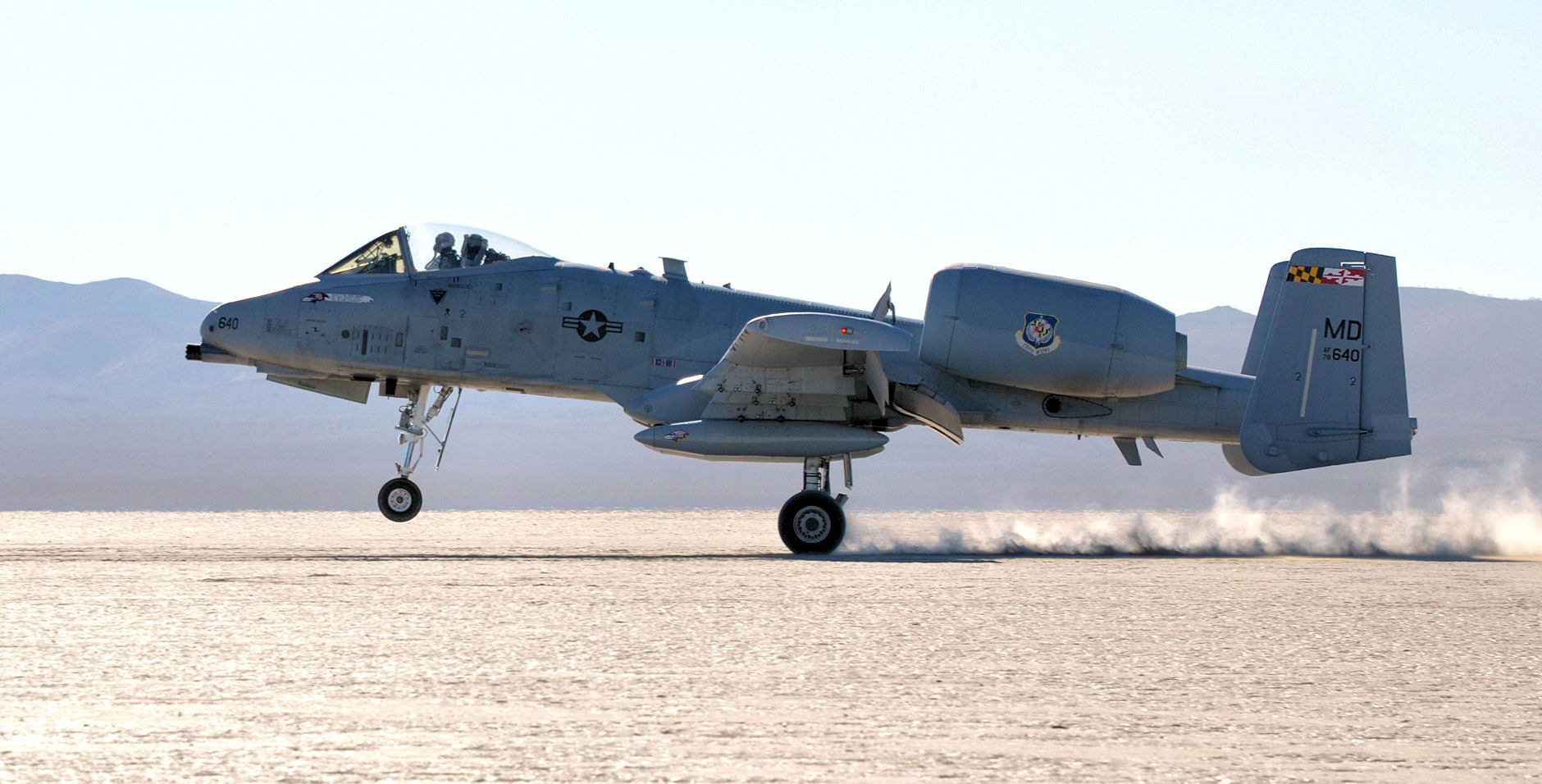 104th_Fighter_Squadron_A-10C_landing_at_Mud_Lake_at_the_Nevada_Test_and_Training_Range.jpg