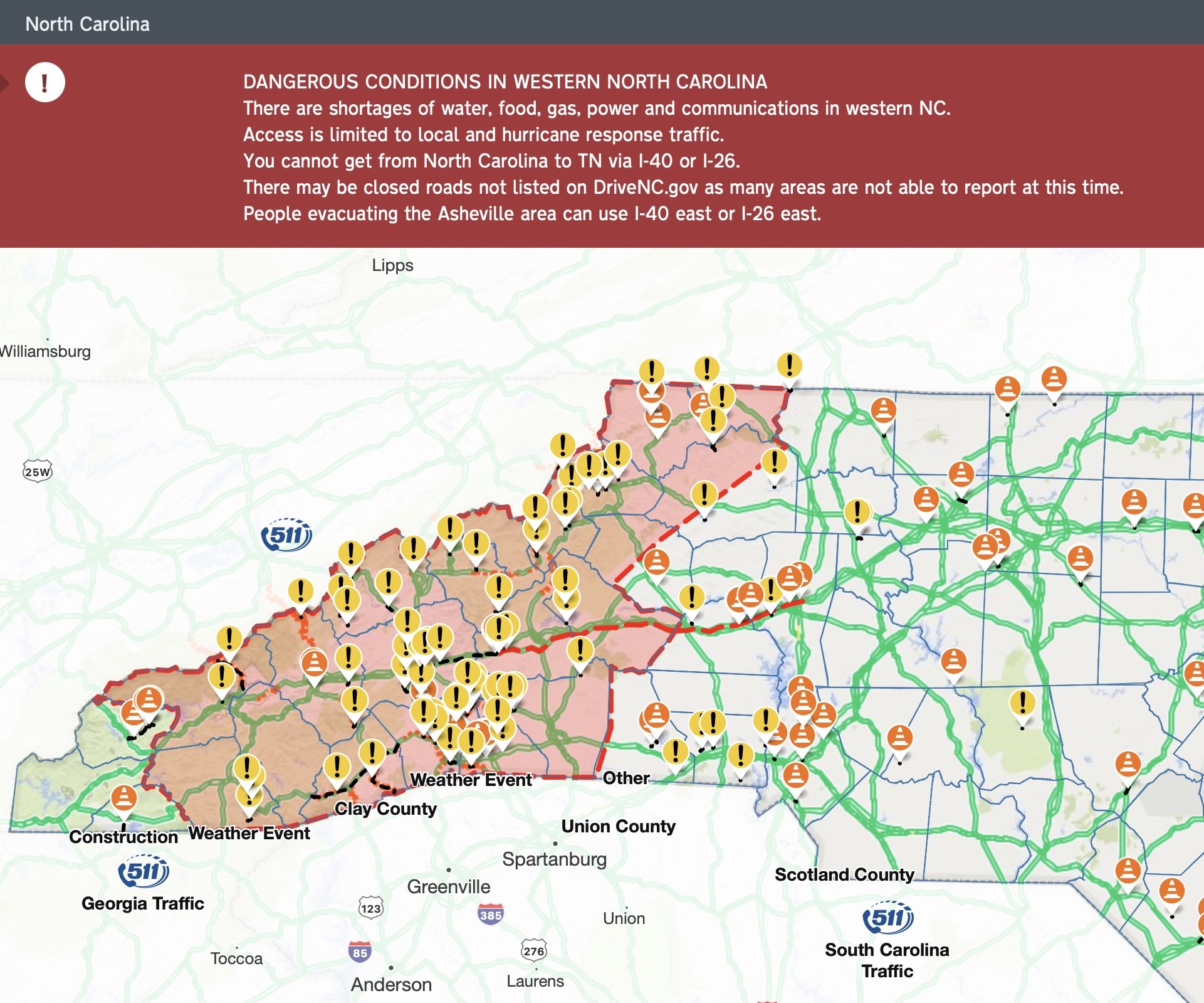 NC Road Conditions Map Oct 1st.jpg