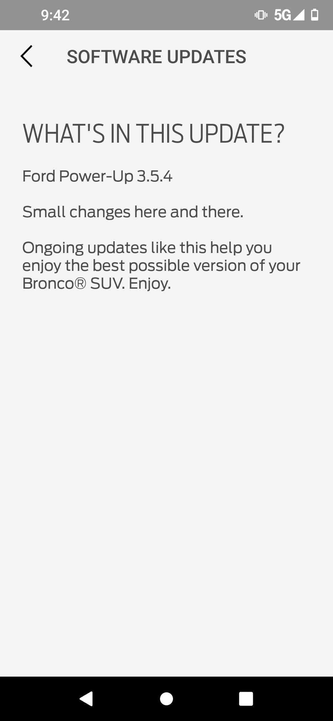 What's in this update ? - Bronco Nation